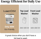 Portable Washing Machine with Spin Basket, Upgraded 20L Foldable Mini Washer【5-Min Wash・3-Min Spin・1-Year Free Replacement】Small Washing Machine for Travel, Dorms, RVs, Camping (Khaki)