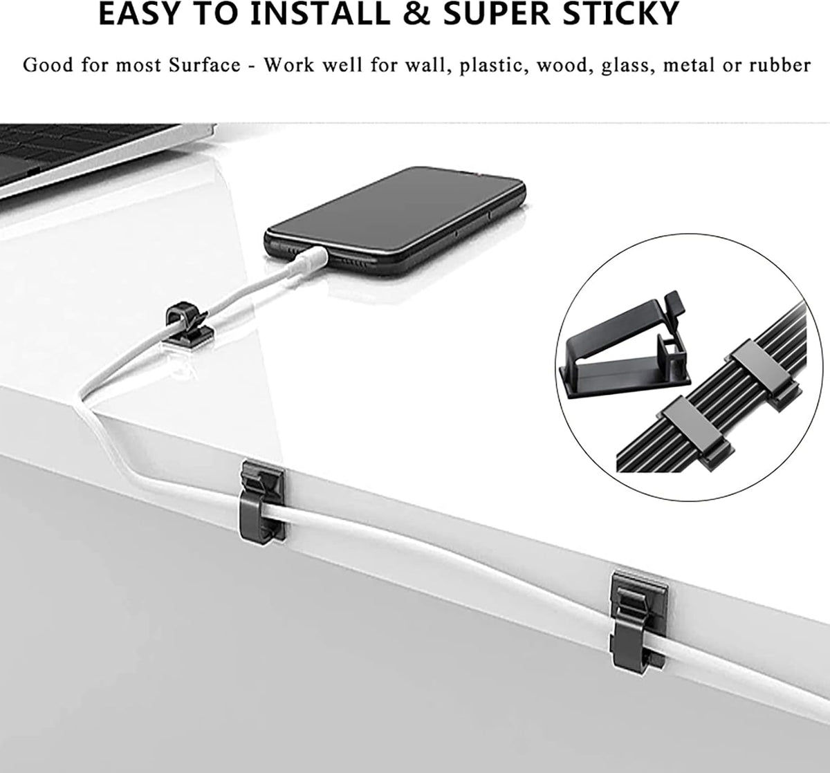 N NOROCME 192 PCS Cable Management Kit 4 Wire Organizer Sleeve