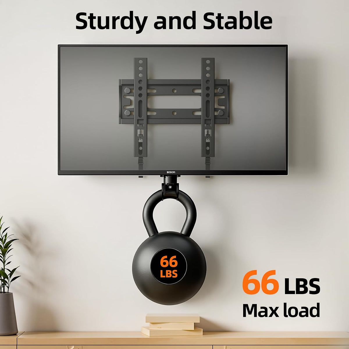 IWORBOARD 24 32 40 42 inch Fixed TV Monitor Wall Mount for 14-42 inch LED LCD Screen,Low Profile Small RV TV Mount, Easy Slim Flat Wall Bracket, Max VESA 200x200mm, 66lbs, Single Stud
