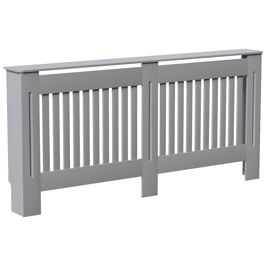 Vida Designs Chelsea Radiator Cover White - Medium - Modern Vertical Slat Design For Optimal Heat Circulation - H82xW111xD19cm - Painted MDF Cabinet Ideal For Living Room & Hallway