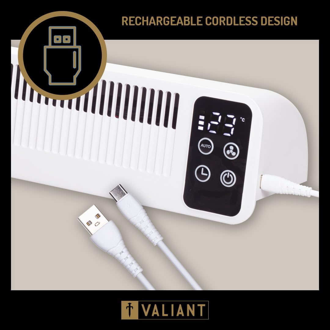 Valiant Radiator Fan – Triple Fan Heat Booster, Quiet, Rechargeable, Magnetic Fit
