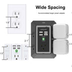 Surge Protector, QINLIANF 5 Outlet Extender with 4 USB Ports(2USB-C)