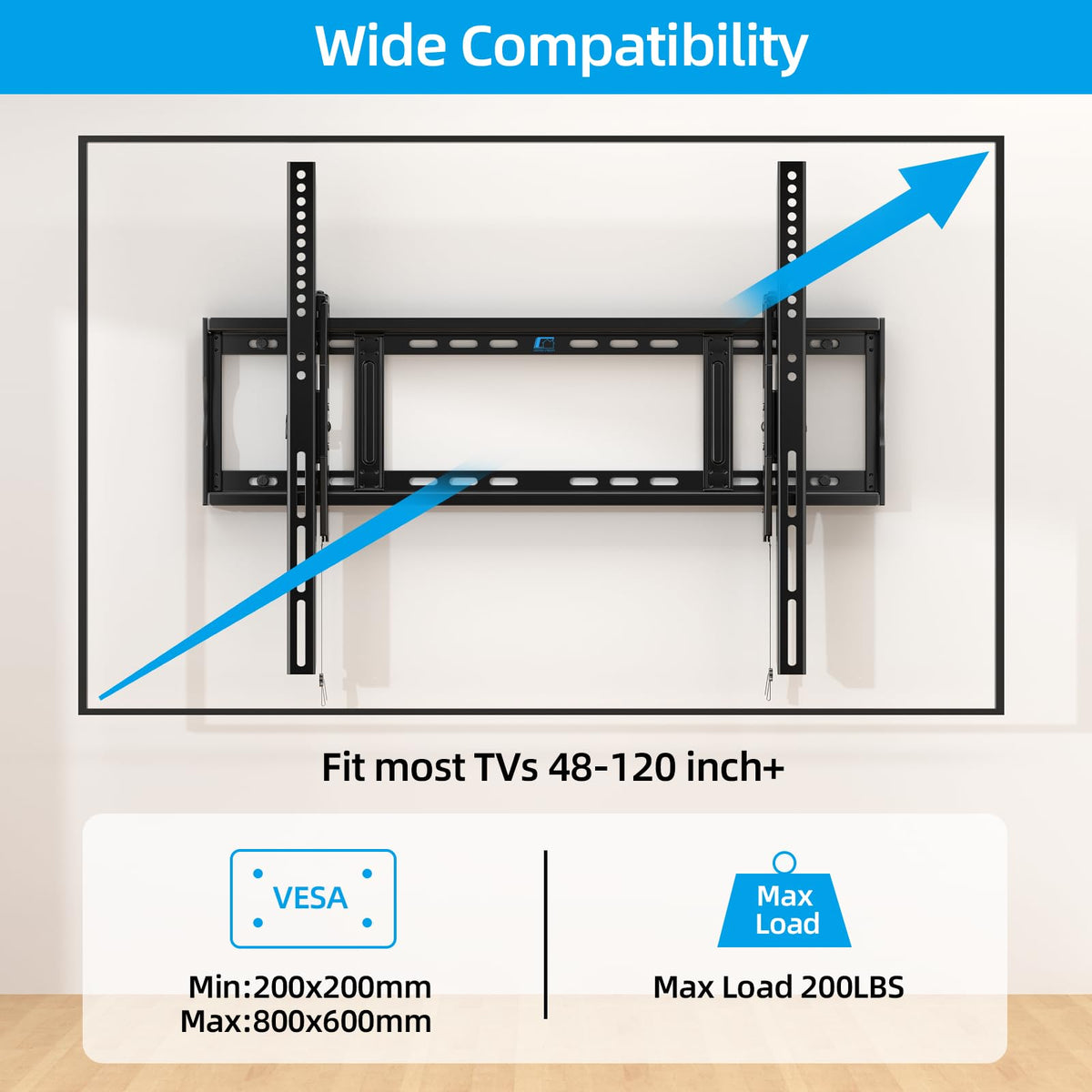 HOME VISION Heavy Duty Tilt TV Wall Mount for 32-86 Inch Flat/Curved Screen