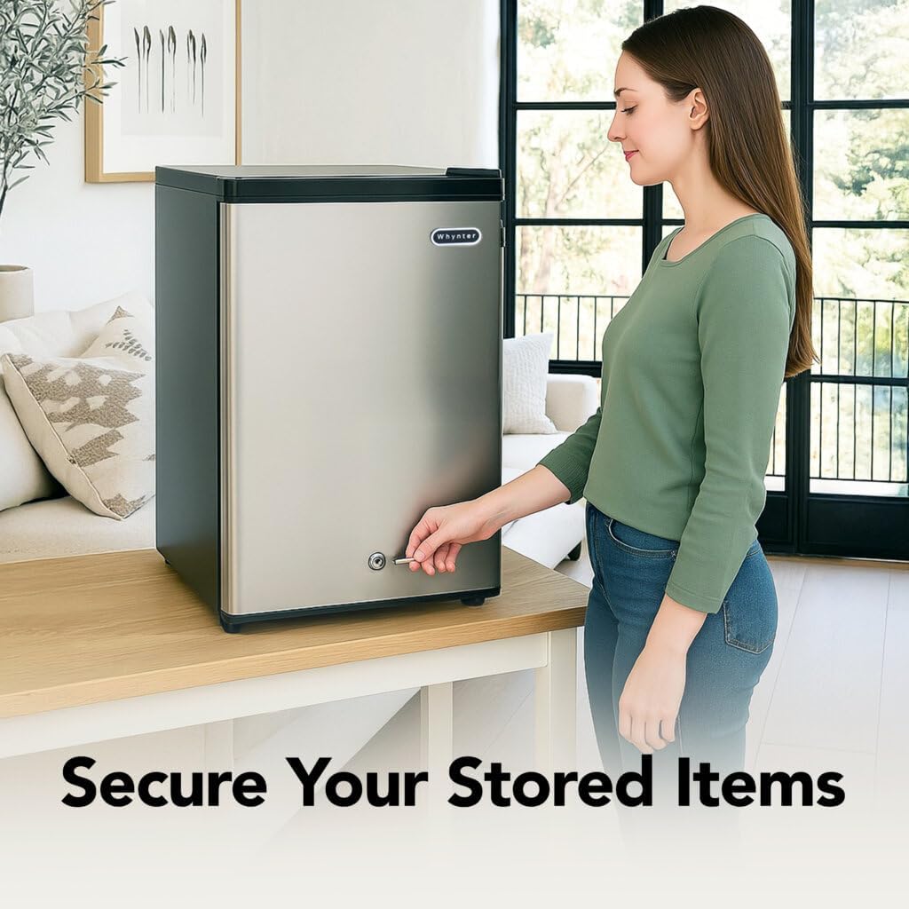Whynter Upright Mini Freezer, 3.1 Cu Ft, Silver, CUF-301SS