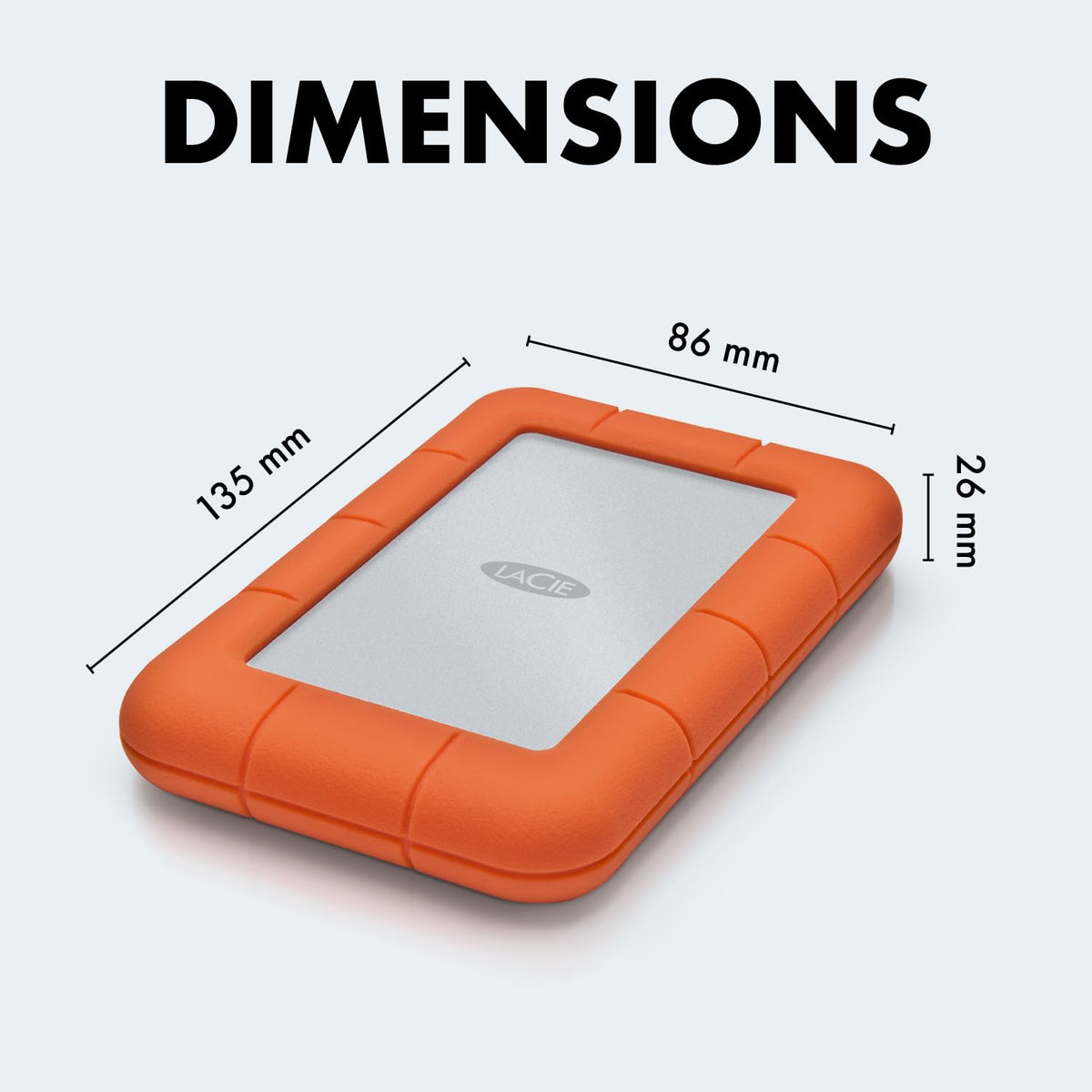 LaCie 5TB Rugged Portable Hard Drive | USB-C (STFR5000800)