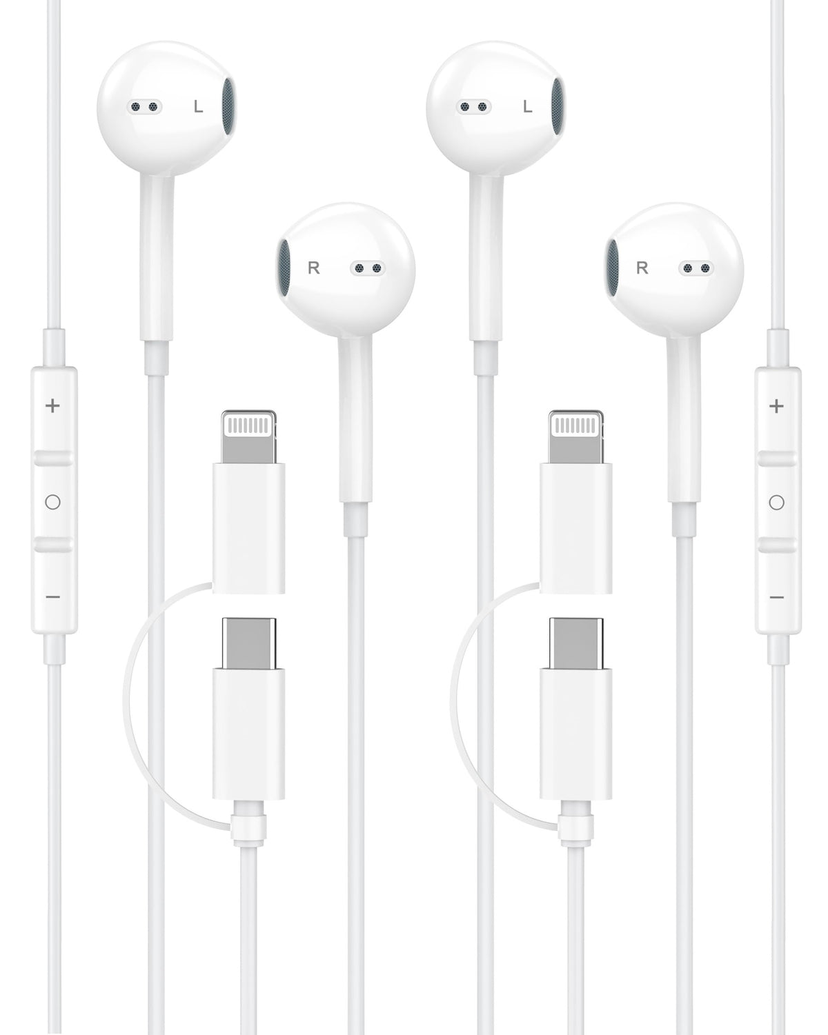 2 Pack [Apple MFi Certified] Wired Headphones for iPhone 14 13 12 Pro Max