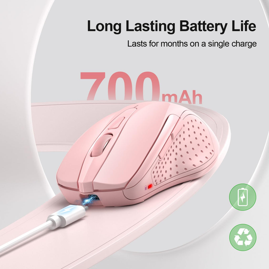 TECKNET Bluetooth Mouse, Wireless Mouse Rechargeable