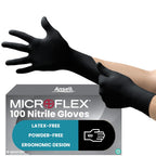 Ansell Microflex 93-732 Disposable Gloves, Black, Size XL, 100 Pcs