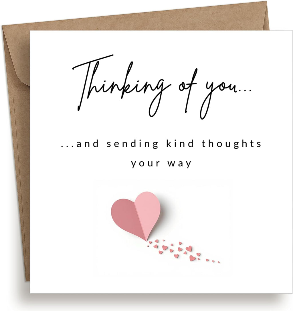 Thinking of You Card – Paper Hearts Design | Encouragement and Support Card for Friend, Family or Colleague | Comfort for Grief, Tough Times or Just Because | Blank Inside | Eco Packaging