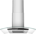 Tieasy Range Hood 30 Inch, 450 CFM Wall Mount Kitchen Hood with Ducted/Ductless Convertible Stainless Steel Filter Range Hoods 3-Speed Touch Control LED Lights