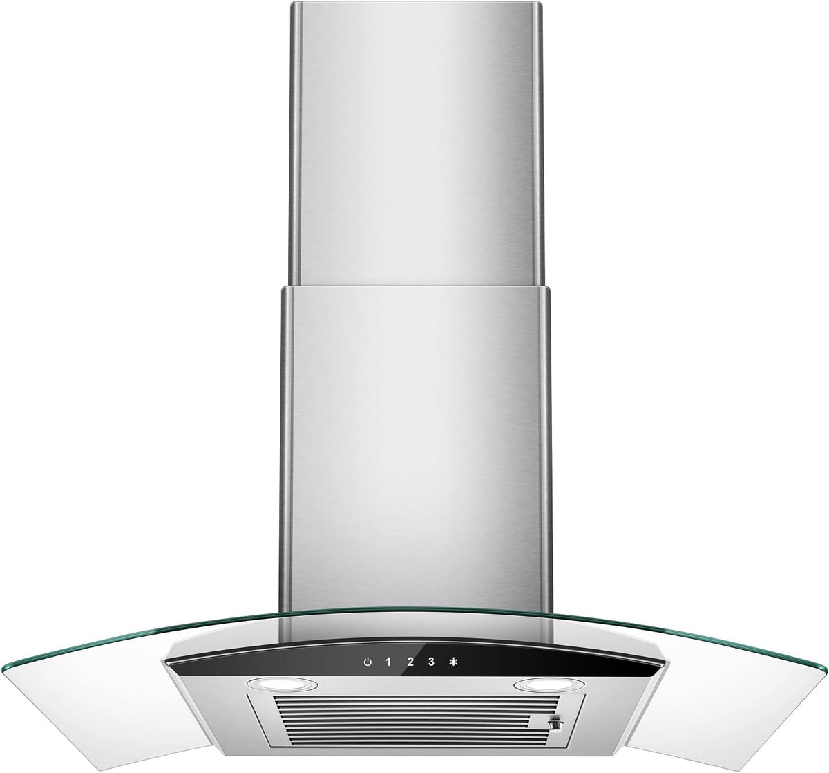 Tieasy Range Hood 30 Inch, 450 CFM Wall Mount Kitchen Hood with Ducted/Ductless Convertible Stainless Steel Filter Range Hoods 3-Speed Touch Control LED Lights