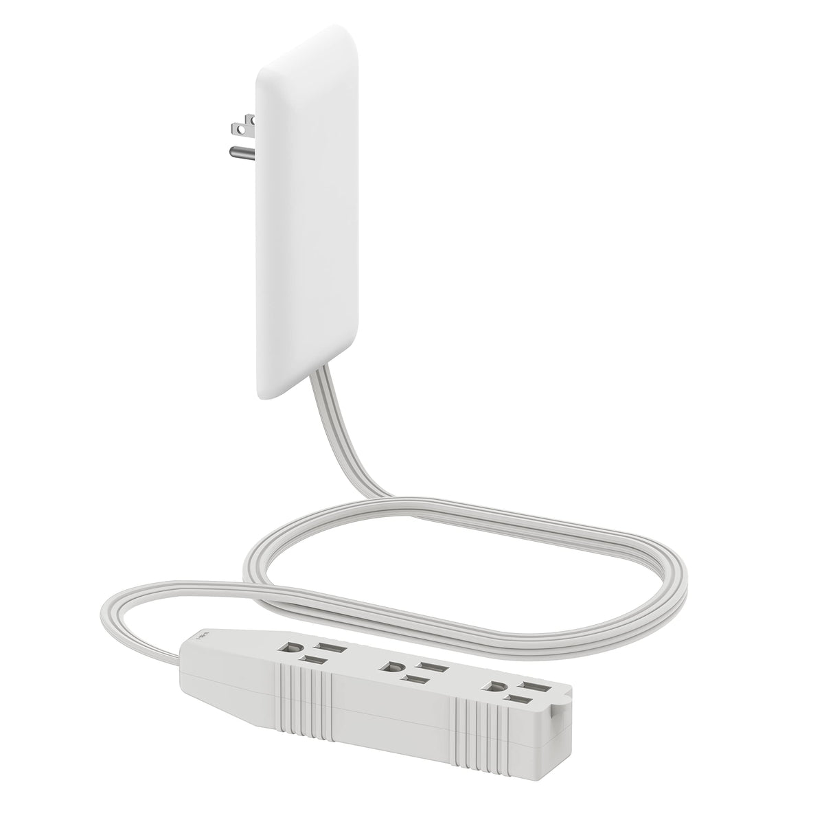 LIDER Flat-Face Outlet Extender, 3 Receptacles, 8ft Cord, 1625W, ETL Listed