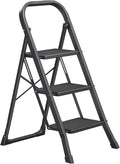 SONGMICS 3-Step Ladder, Folding Step Ladder, Safety, Holds up to 150KG