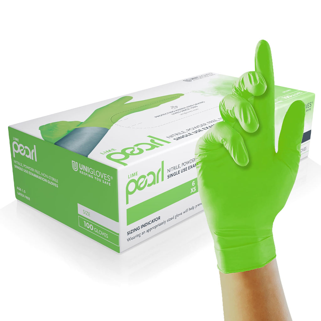UNIGLOVES Black Pearl Nitrile Examination Gloves - Multipurpose, Powder Free and Latex Free Disposable Gloves - Box of 100 Gloves, Black, Large (GP0034)