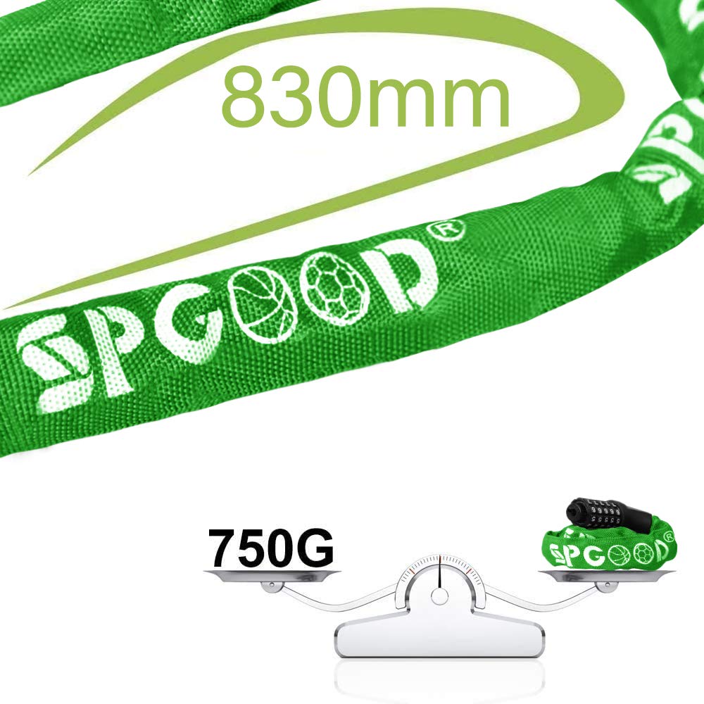 SPGOOD Bike Lock with Combination, Bicycle Lock with Chain(Camouflage)
