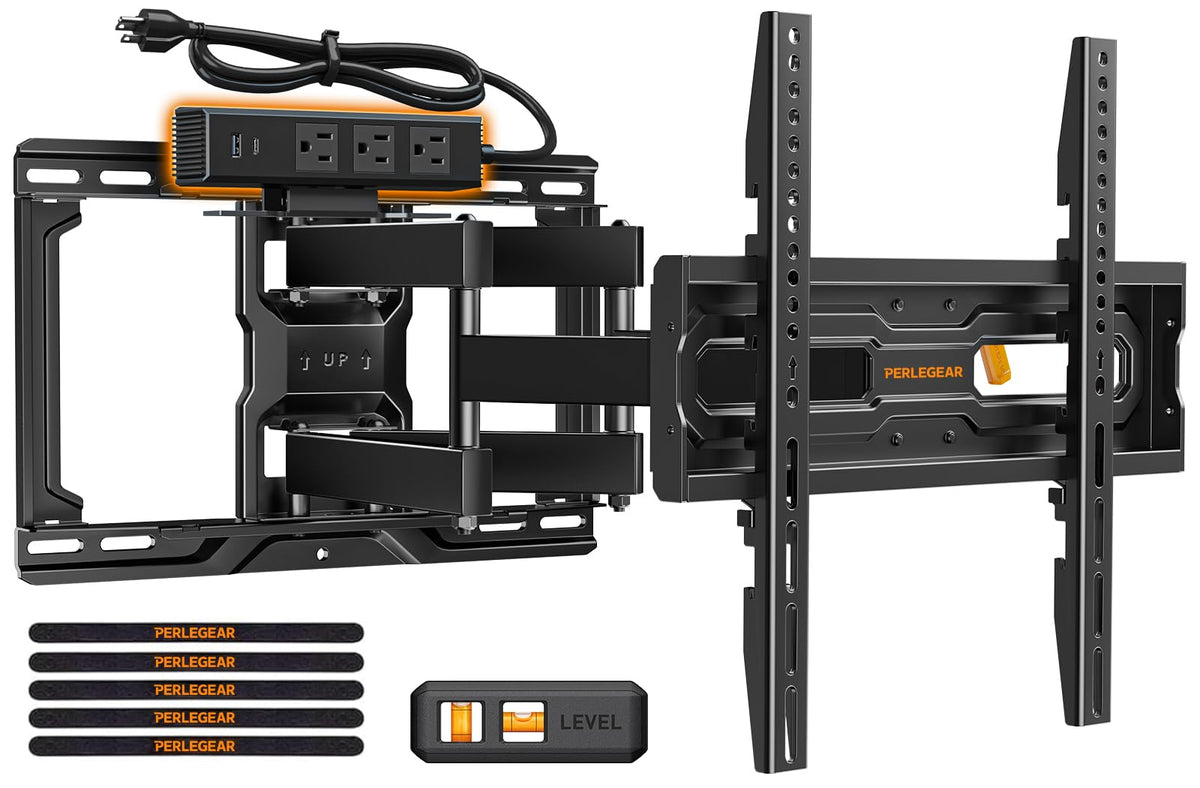 Perlegear UL Listed Full Motion TV Wall Mount for 42-90" TVs up to 132lbs