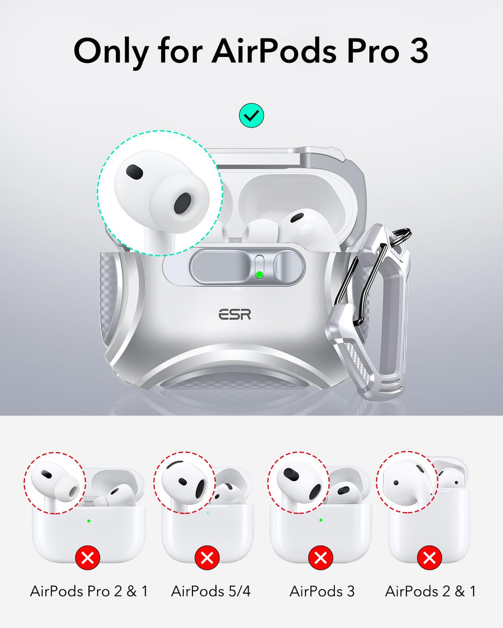 ESR for AirPods 5/4 Case, Compatible with MagSafe, Drop-Proof Lock, Black
