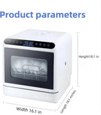 Dishwasher Tabletop Dishwasher Portable Small Fully Automatic 4 Washing Modes and Drying Function Can be connected to the faucet and manually filled with water