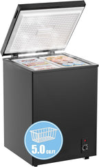 7.0 Cu Ft Chest Freezer - Energy Saving Quiet Top Open Door Mini Freezer Adjustable 6 Thermostat - Compact Small Deep Freezer w/Removable Basket and Defrost Water Drain for Home/Apartment/Garage