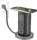 Power Strip Tower, kakyanill PD 65W Charging Station 9 AC Outlets 8 USB