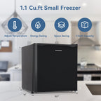 BANGSON 1.1 Cu.ft Upright Mini Freezer for Dorms Apartment, Silver