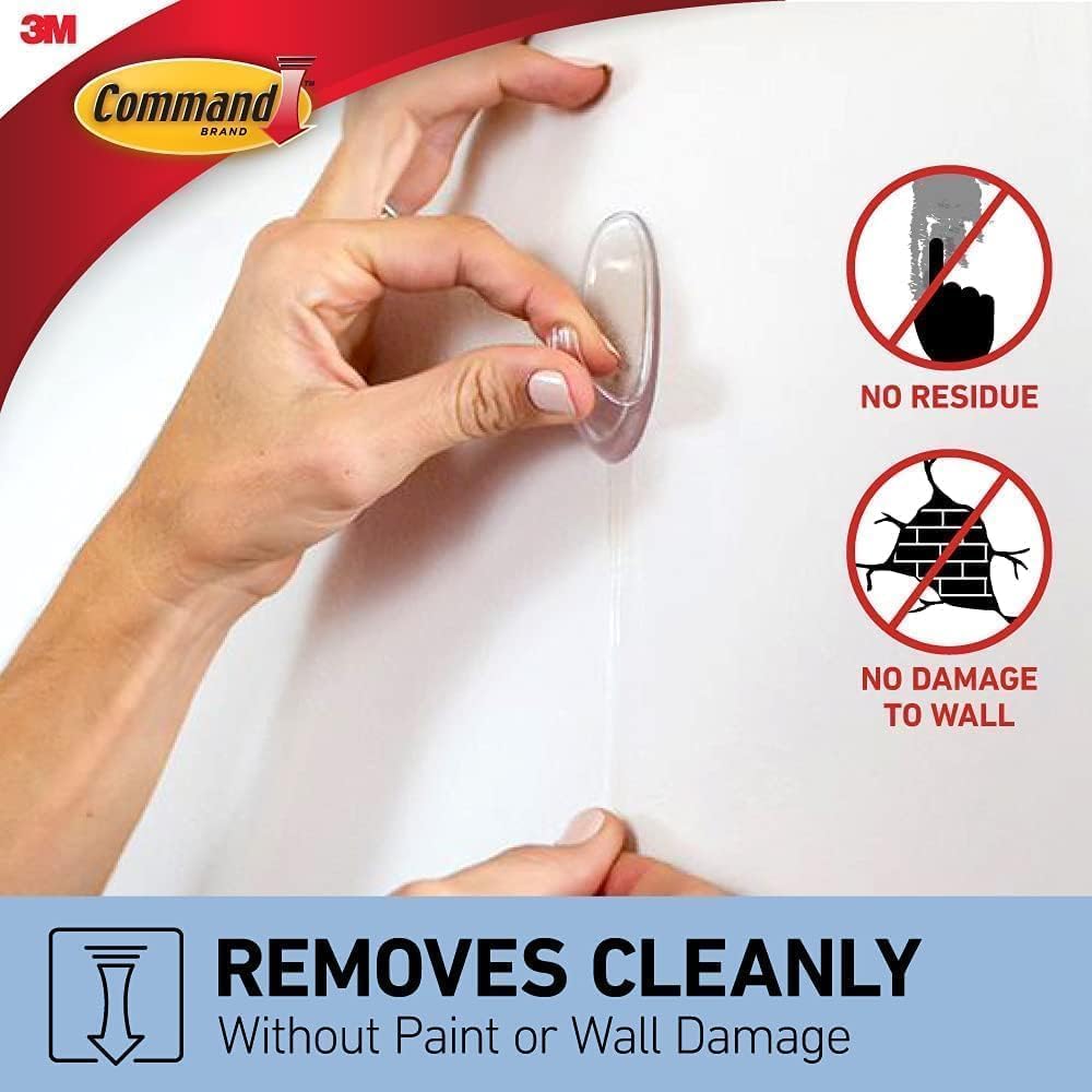 Command Medium Hooks, Clear, 2 Hooks and 4 Adhesive Strips