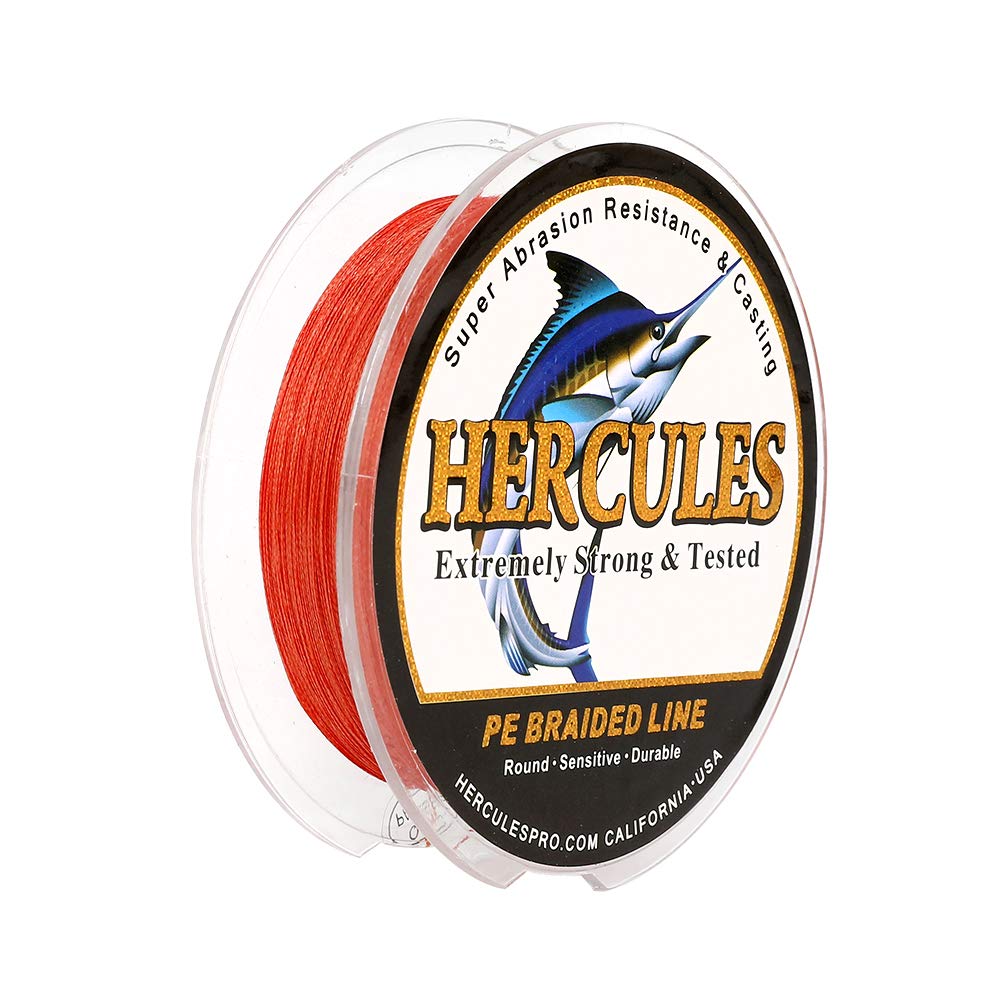 Hercules Braided Fishing Line 4 Strands 100m-2000m 6lb-100lb Super Strong PE Fishing Wire Multifilament Fishing Lines for Saltwater & Freshwater Fishing
