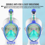 G2RISE SN01 Full Face Snorkel Mask with Detachable Camera Mount, Anti-Fog and Foldable Design, Advanced Breathing System for a Safe Adults/Kids Snorkeling Experience