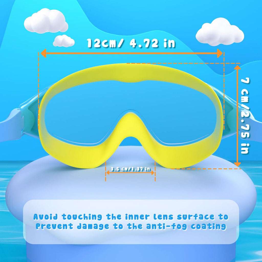 COOLOO Kids Swimming Goggles for Age 3-15, 2 Pack Anti Fog Kids Goggles