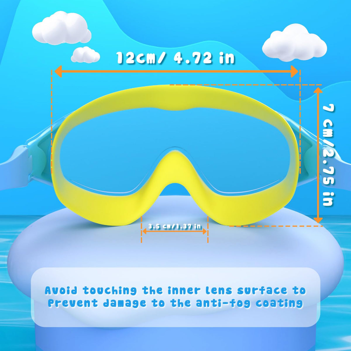 COOLOO Kids Swimming Goggles for Age 3-15, 2 Pack Anti Fog Kids Goggles