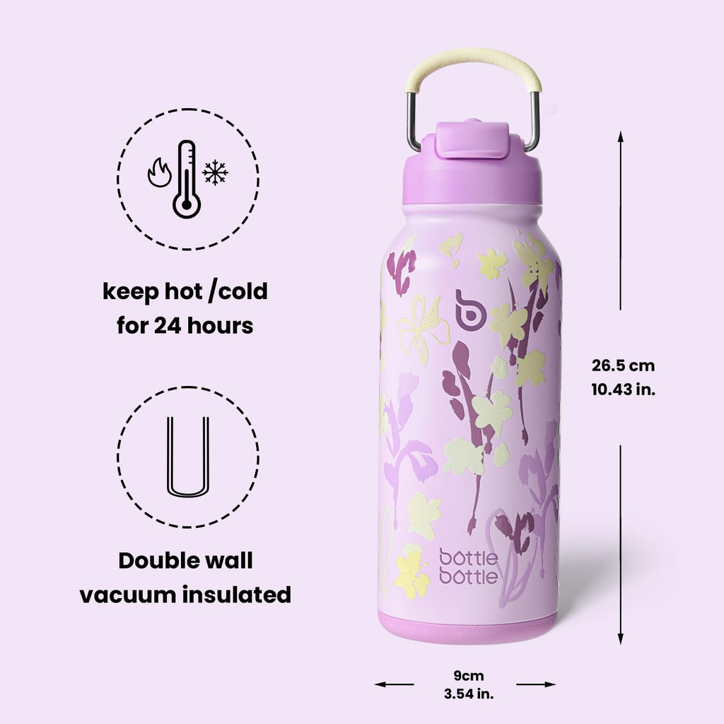 BOTTLE BOTTLE Stainless Steel Bottle with Straw and Pill Box
