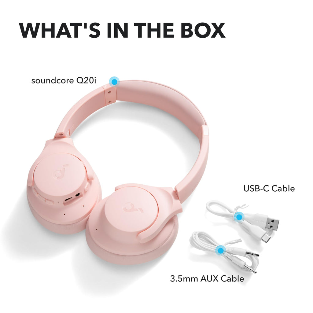 Soundcore by Anker Q20i Headphones with Protective Case, Blue, Bundle