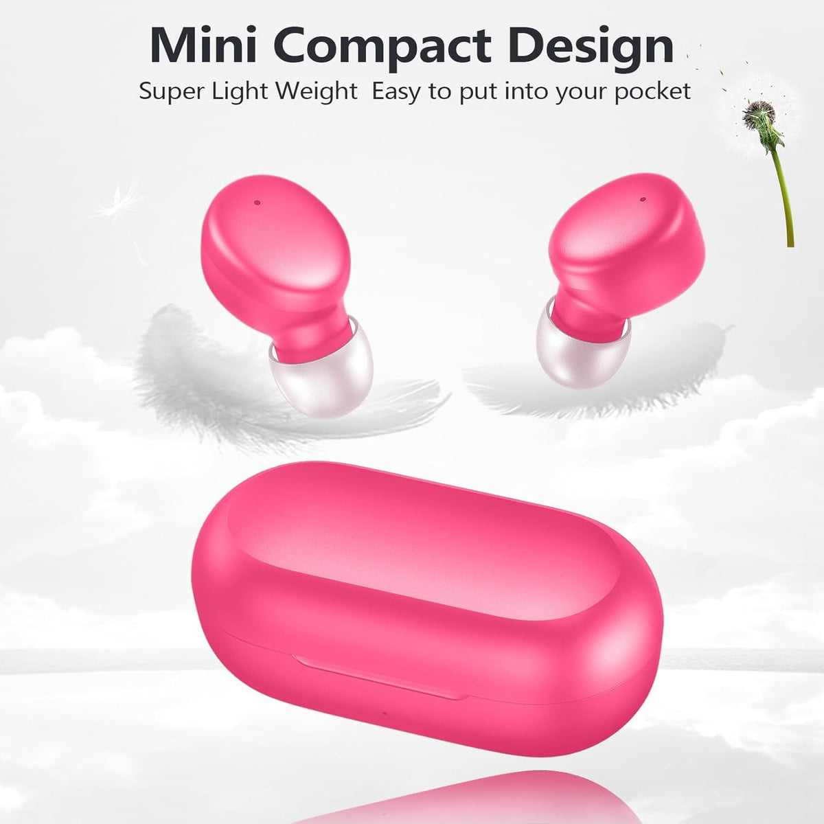 MOZOTER Mini Wireless Earbuds Bluetooth 5.3 in Ear Headphones Headsets