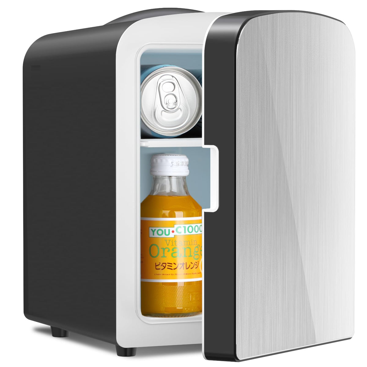 Antarctic Star Compact Refrigerator, Portable Mini Fridge, Skin Care 4L Capacity/6 Cans, for Bedroom, Car, Office & Dorm, Small Cooler for Cosmetics, Beverage and Food, White