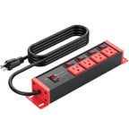 CCCEI 12 Gauge Heavy Duty Surge Protector, Black, 6FT, 1