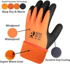 Winter Work Gloves Thermal Fleece Liner Waterproof Coating Superior Grip for Cold Weather Car Washing Gardening Fishing Multipurpose