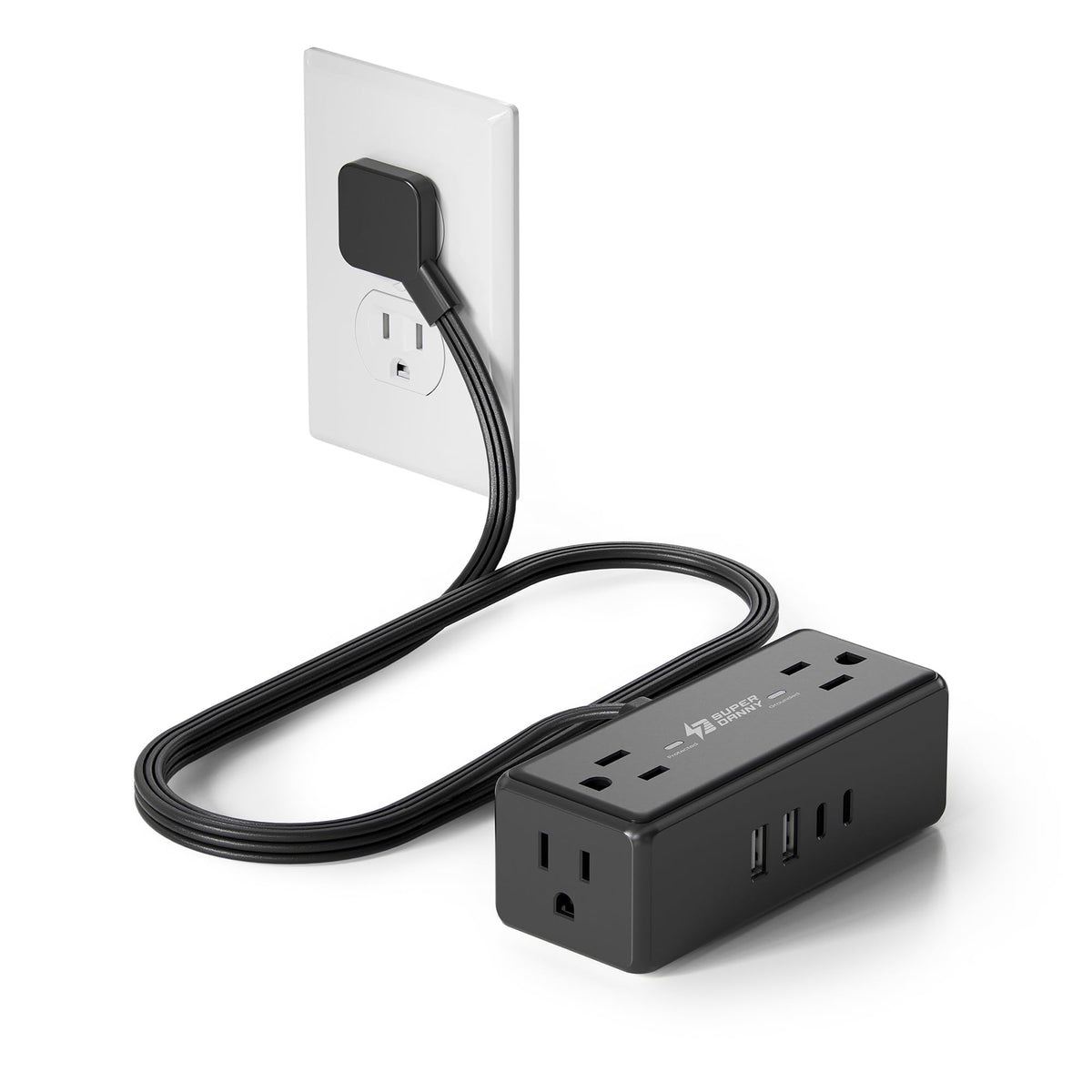 3Ft Short Extension Cord with Multiple Outlets, Surge Protector Power Strip