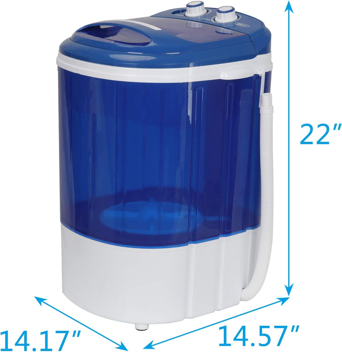 SUPER DEAL Portable Washing Machine, Single Tub Small Laundry Washer 5.7 lbs Washing Capacity for Apartments, Dorms,Traveling, RV, Semi-automatic Laundry 110V, Blue