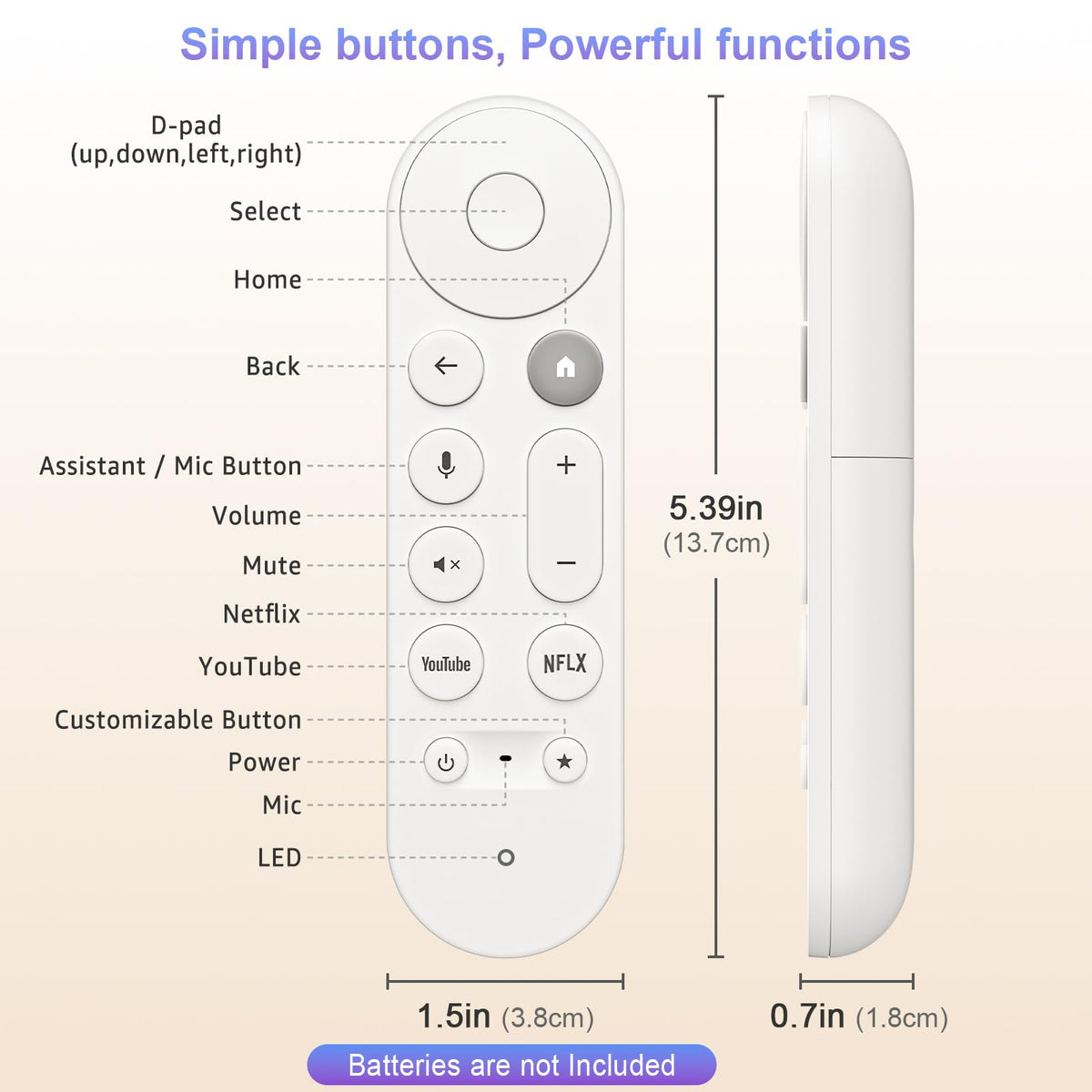 Replacement for Apple-TV-4K-Remote, Remote Control for Apple TV 4K/HD