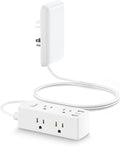 Olcorife Flat Extension Cord with Outlet Cover, Flat Plug Power Strip with 6 Outlets and 3 USB Ports, 8 FT Cord Hidden Outlet Extender for Tight Spaces