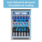 Weili 20 Inch Under Counter Beverage Refrigerator with Glass Door, 120 Can