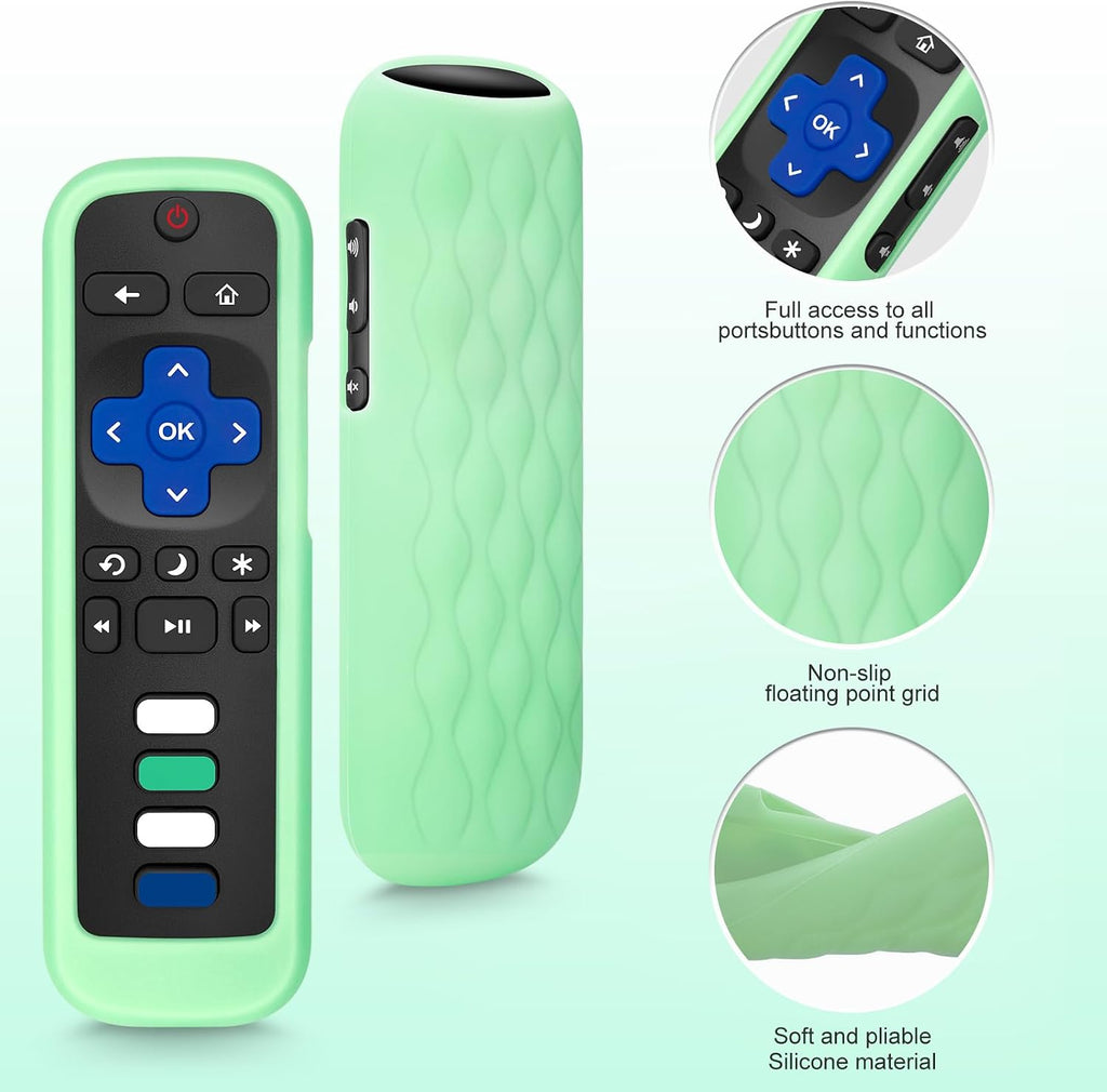 for Roku-Remote-Cover,Glow in The Dark Silicone Protective Case