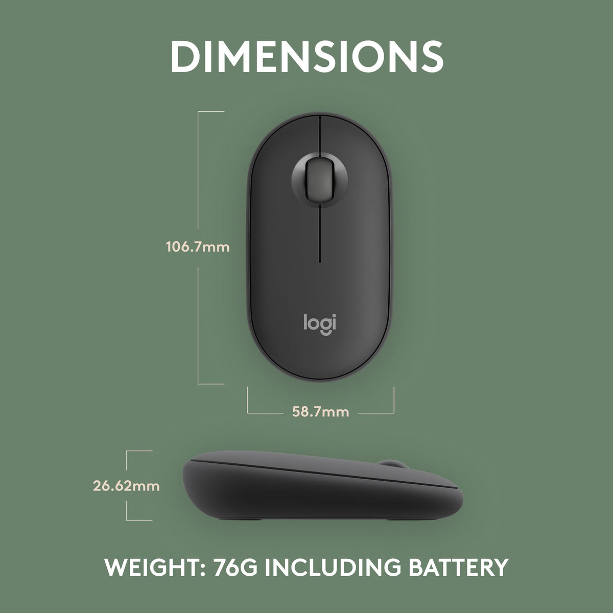 Logitech M350s Pebble 2 Bluetooth Wireless Mouse - Black
