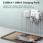 Multi Plug Wall Outlet Night Light, POWRUI 6 Outlet Extender & 3 USB Ports