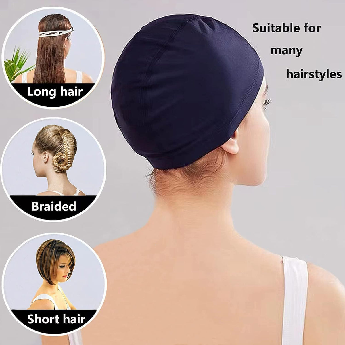 2 Swimming Caps for Kids Girls Boys Adult Light Swimming Cap Swim Hats Kid