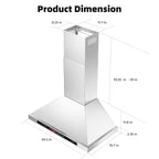 Range Hood 30 Inch, 900 CFM Wall Mount Range Hood with Voice, Gesture & Touch Control, Stainless Steel Kitchen Vent Hood with 4-Speed Fan, Adjustable LED Lights, Ducted/Ductless Convertible