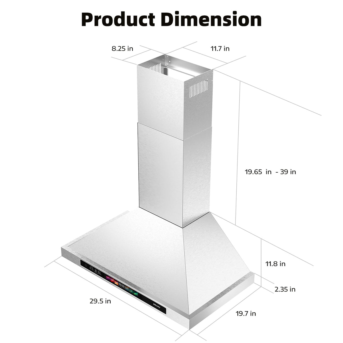 Range Hood 30 Inch, 900 CFM Wall Mount Range Hood with Voice, Gesture & Touch Control, Stainless Steel Kitchen Vent Hood with 4-Speed Fan, Adjustable LED Lights, Ducted/Ductless Convertible
