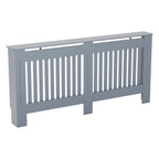 Vida Designs Chelsea Radiator Cover White - Medium - Modern Vertical Slat Design For Optimal Heat Circulation - H82xW111xD19cm - Painted MDF Cabinet Ideal For Living Room & Hallway