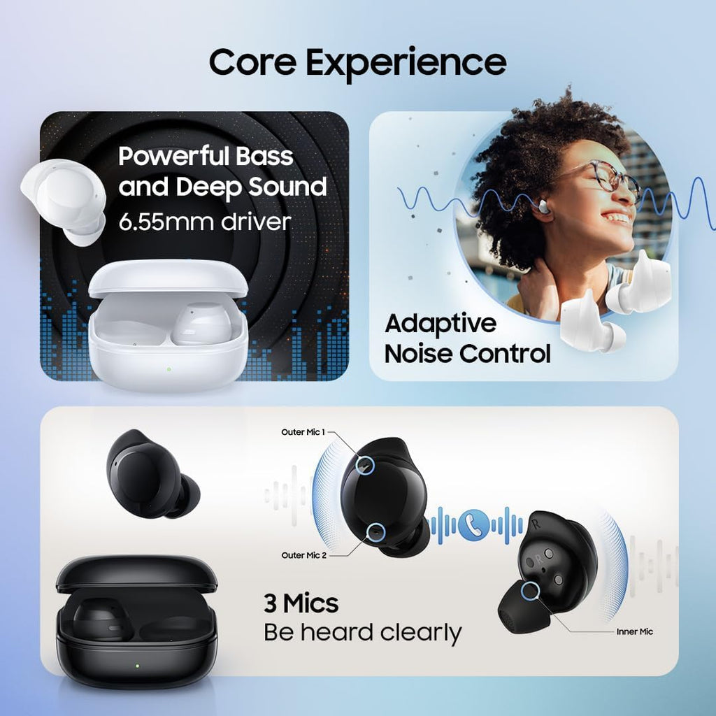 Samsung Galaxy Buds Core SM-R410 (2025) | Latin American Stock | Bluetooth 5.4 | Active Noise Cancelation | up to 35h Continuous Music Playblack - (Black)