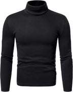 Men's Thermal Turtle Neck Top Long Sleeve Turtleneck Shirts Basic Undershirt Baselayer Pullover for Winter